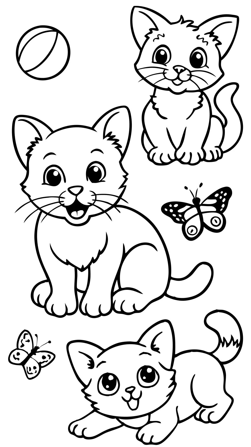 coloring pages of kittens and puppies